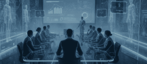 A team leader directing and managing a group of employees who work together to reach a goal, symbolizing effective leadership and coordinated team management